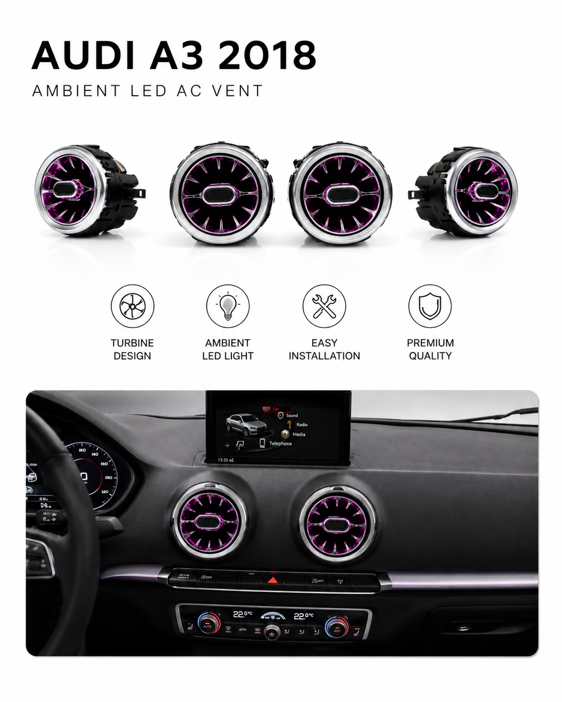AirFlow Ambient Vents - Audi A3