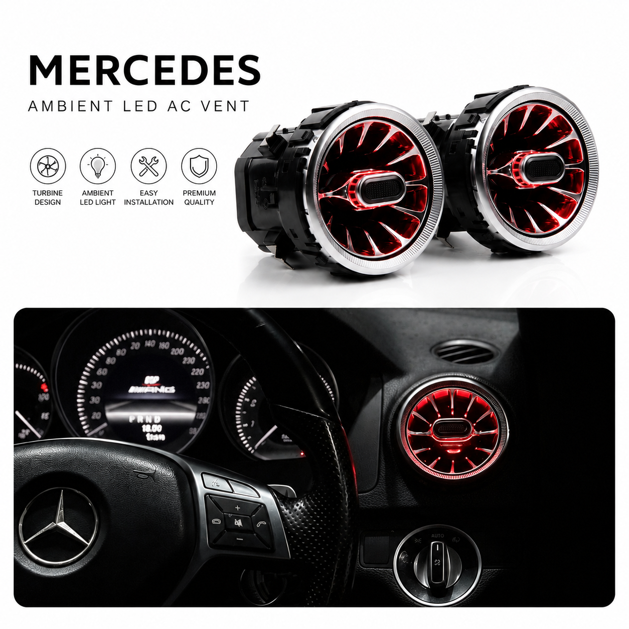 AirFlow Ambient Vents - Mercedes C Class W204