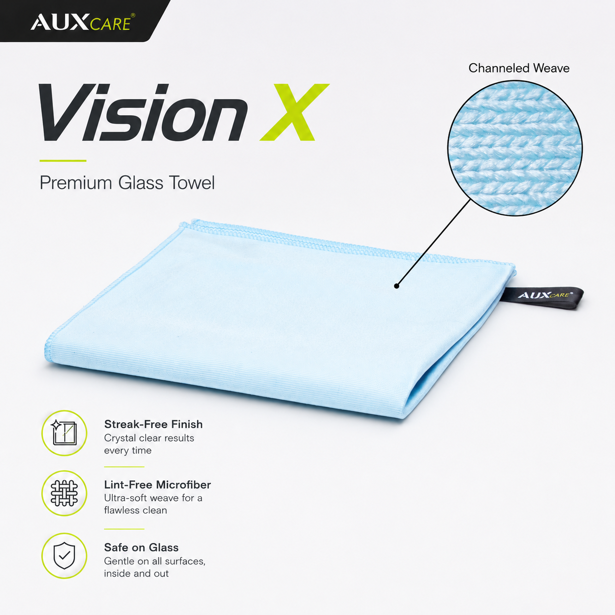 VisionX™ – AuxCare® Glass Cleaning Towel