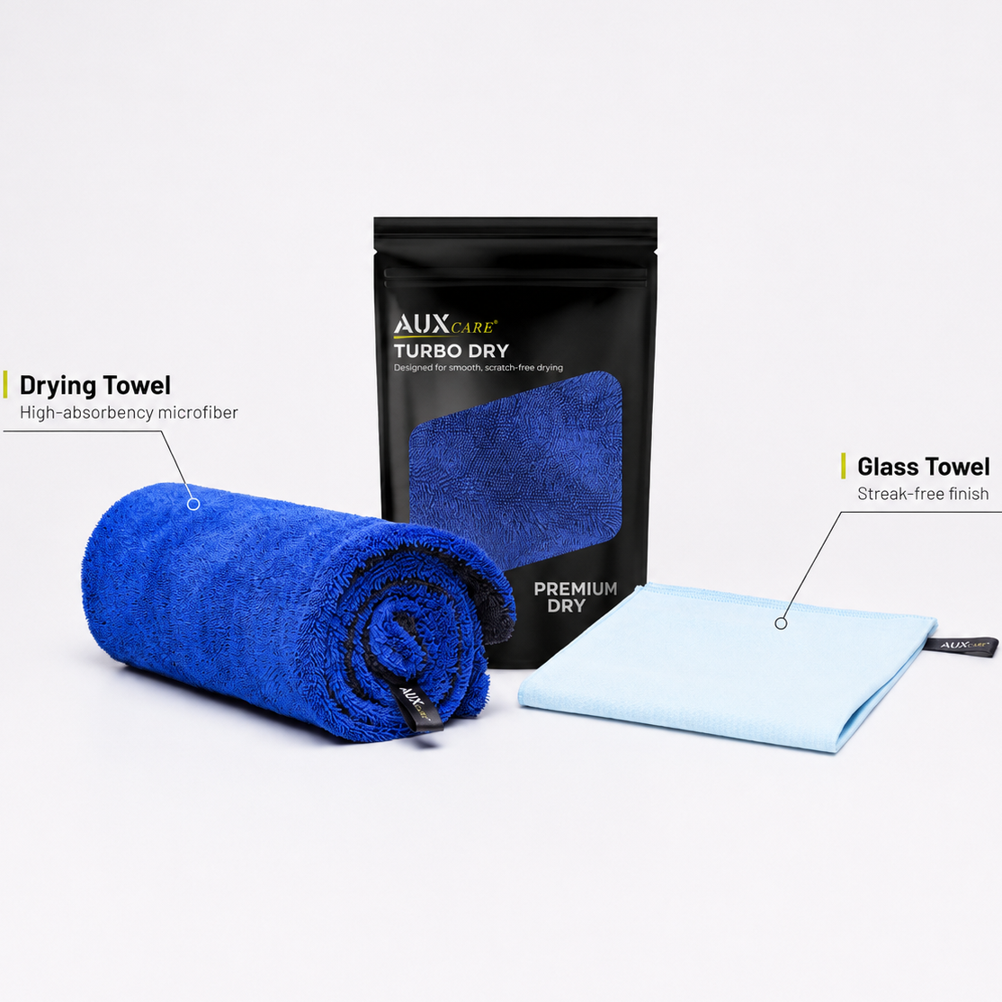 TurboDry Drying Towel + VisionX™ Glass Cleaning